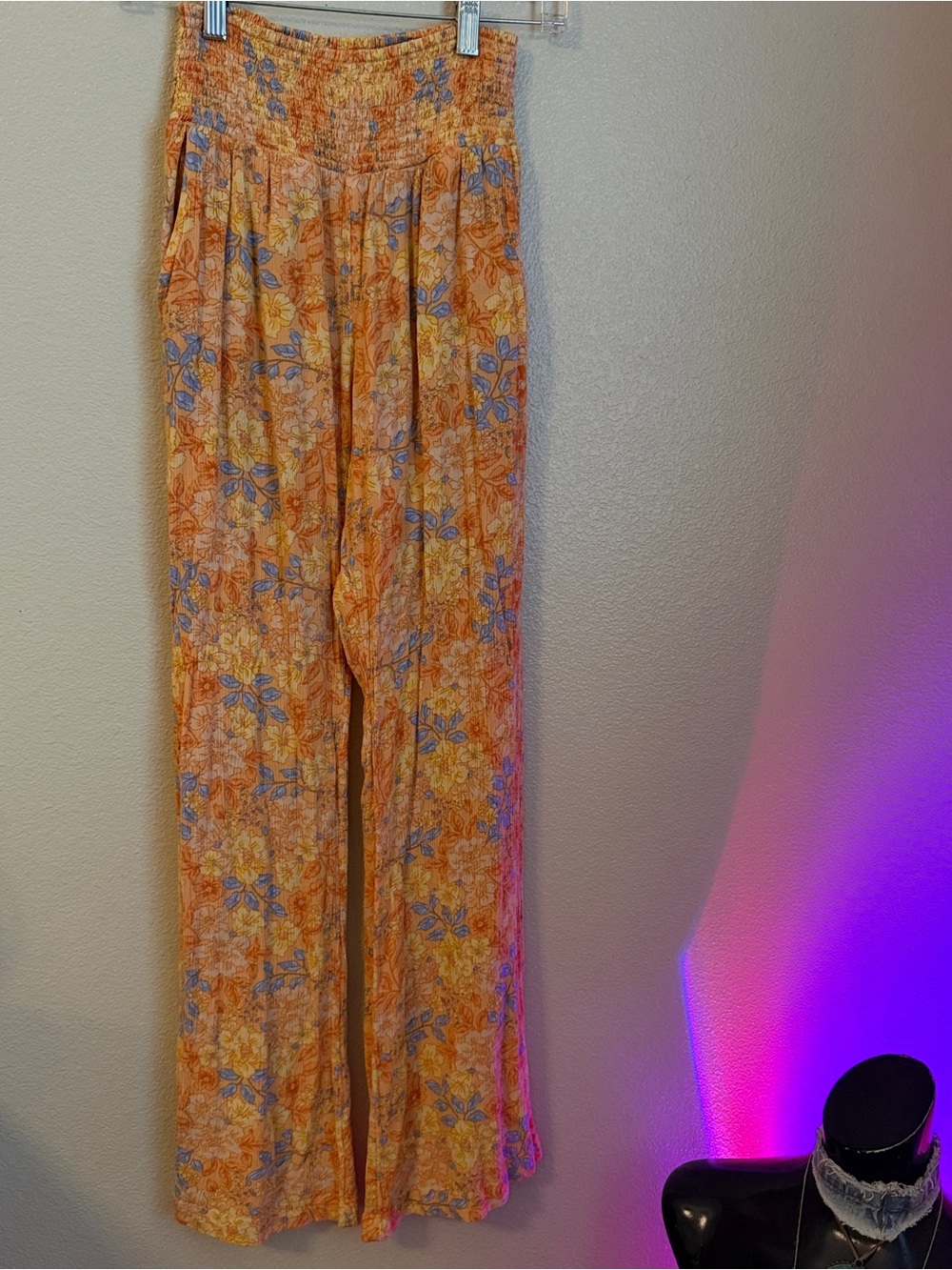 Floral billabong  Wide-Leg Pants - Orange & Blue
